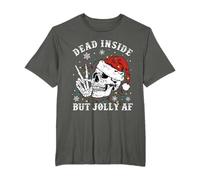 Retro Dead Inside But Jolly AF Skeleton Christmas Lights T-Shirt
