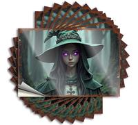 Retro, Decals Microfiber Bottle A Mysterious Witch in A Enchanted Forest | Happy Waterproof Vinyl Stickers(6X9CM)