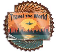 Retro Decor, Saying Student Bottle Explore The Globe: A Journey Through Timeless Cities | Funky Waterproof Vinyl Stickers(6X9CM)