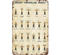 Retro Decor Tin Signs Aircraft Marshalling Signals Retro Wall Art Decor Iron Painting For Home Kitchen Cafe Pub Sign Plaque 20x30cm