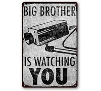 Retro Decor Tin Signs Big Brother Is Watching You Cctv Camera Retro Wall Art Decor Iron Painting For Home Kitchen Cafe Pub Sign Plaque 20x30cm