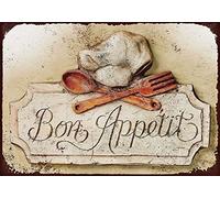 Retro Decor Tin Signs Bon Appetit French Chef Retro Wall Art Decor Iron Painting For Home Kitchen Cafe Pub Sign Plaque 20x30cm