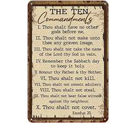 Retro Decor Tin Signs Christian Wall Art 10 Commandments Retro Wall Art Decor Iron Painting For Home Kitchen Cafe Pub Sign Plaque 20x30cm