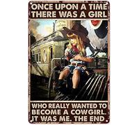 Retro Decor Tin Signs There Was A Girl Who Really Wanted To Become A Cowgirl It Was Me Retro Wall Art Decor Iron Painting For Home Kitchen Cafe Pub Sign Plaque 20x30cm