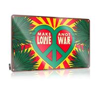 Retro Decor, Vintage Wall Decor Longhorn Fun Peaceful Love: A Heartfelt Message Against War | Rustic Modern Wall Art(30X40CM)