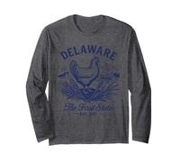 Retro Delaware State Shirt Est 1787 First Colony East Coast Long Sleeve T-Shirt