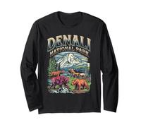 Retro Denali National Park Design Long Sleeve T-Shirt