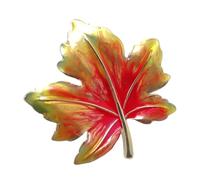 Retro Design Maple Leafage Corsage Pin Lightweight Alloy | Accessory for Occasion Enameled Leafage Design Brooch