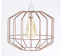 Retro Design Metal Wire Basket Cage Lamp Shade - Ceiling Pendant Light - Industrial Vintage Style - Easy Fit Copper