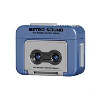 Retro-Designed For Mini Tape Recorder Keychain for Compact Portability and Cassette-Themed Visual Identity (Blue)