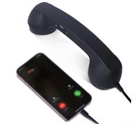 Retro-Designed USB-C Handset for Mobile Devices Providing Clear Voice Capture and Consistent Physical Interaction (Black)