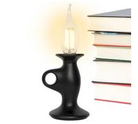 Retro Desk Lamp - Cordless Rechargeable LED with Stepless Dimming, Vintage Candle Style Table Lamp for Restaurant, Bar, Bedroom & Bedside Home Decor | 3-Color Modes