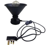 Retro Desk Lamp with Plug in Pendant Switch, B22 Socket Table Light Reading Bedside Edison Wrought Iron Accent Lamp Steampunk Metal Indoor Lamp Stand (Black+Shade+Bulb)