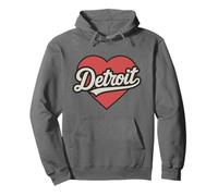 Retro Detroit Heart City Pride Throwback Detroit Pullover Hoodie
