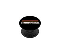 Retro Deutschland Flag Germany German Black PopSockets Adhesive PopGrip