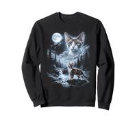 Retro Devon Rex Cat Moon 90s Bootleg Meme Kitten Cats Sweatshirt