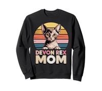 Retro Devon Rex Mom Sweatshirt