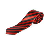 Retro Diagonal Stripey St Trinians School Skinny Tie - Black and Red
