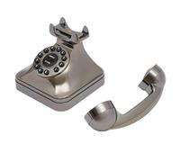 Retro Dial Phone, Retro Landline Phone Classic Telephone for Home and Office Use with Clear Call Quality, Classic Ringer Sound/Push Button Dialling Basic Rotating Phones for The Elderly Silver 22*16cm