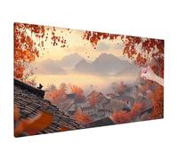 Retro Diamond Art Kits Adults, Landscape Diamond Painting Kit with Square Full Drill, 5D DIY Crystal Art, Cross Stitch Painting Set for Christmas Gifts and Autumn Decorations, Room Decor 200x80cm Q-55