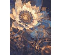 Retro Diamond Art Kits Adults Small Diamond Painting 20x28 inch, Full Drill Crystal Art Kits for Kids Rhinestone Embroidery Cross Stitch Canvas Painting Lotus Mosaic Craft Pictures for Beginner z23-t