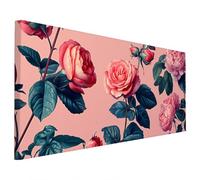 Retro Diamond Painting Kit for Adults, Large Diamond Art for Adults Flower Pattern with Square Full Drill, DIY Crystal Art Paintings Embroidery Kits for Home Wall Decor, Gifts for Women 140x60cm W-1