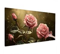 Retro Diamond Painting Kit for Adults, Large Diamond Art for Adults Flower Pattern with Square Full Drill, DIY Crystal Art and Crafts for Beginners, Autumn Home Decor, Gifts for Women 90x40cm M-4