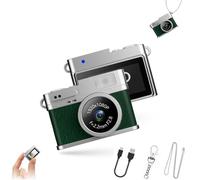 Retro Digital Camera, Mini Keychain Camera, 160° Wide Angle 4 Filters For Hd Recording, With Led Fill Light, For Travel Study Recording (8GB storage,Green)