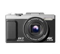 Retro Digital Camera With 4K Video And 64MP Photo Output 16X Zoom And Flip Screen For Content Creators On The Move(Black)