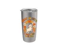 Retro Dilly Dallying Lamb Funny Lost Sheep Floral 70s Vibe Stainless Steel Insulated Tumbler