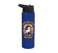 Retro Dilly Dallying Lamb Funny Lost Sheep Floral 70s Vibe Stainless Steel Insulated Water Bottle
