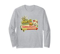 Retro Diner Sign Art Henry’s Hamburgers Long Sleeve T-Shirt