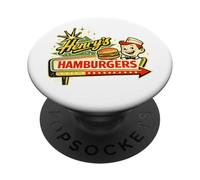 Retro Diner Sign Art Henry’s Hamburgers PopSockets Adhesive PopGrip