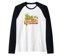 Retro Diner Sign Art Henry’s Hamburgers Raglan Baseball Tee