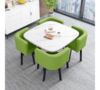 Retro Dining Set: Square Table & 4 Chairs Coffee Table for Living Room Office Kitchen - 80cm Stylish Combined Furniture for Leisure & Dining Spaces