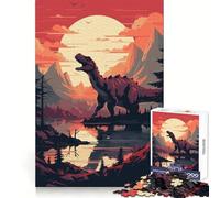 Retro Dino 1000 Piece Jigsaws for Teenagers Puzzle Improve Recall Casual Relax Exact Edge Stylish Gift (38x52cm)