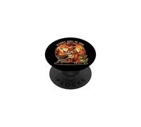 Retro Dino Dad Grilling Meat Fathers Day Daddy King Of BBQ PopSockets Adhesive PopGrip
