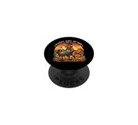 Retro Dino Dad Grilling Meat Father's Day Daddy King Of BBQ PopSockets Adhesive PopGrip