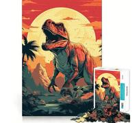 Retro Dino Hard Jigsaw Puzzle for Adults 1000 Pieces Reason Skill Toy Family Time Tight Cut Art Collectible (50x75cm)