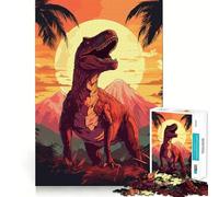 Retro Dino Teenagers 1000 Piece Jigsaw Puzzle Logic Boost Toy Indoor Fun Premium Edge Memorable Gift (38x52cm)