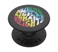 Retro Disability Rights Are Human Rights Disabled Pride Flag PopSockets Adhesive PopGrip