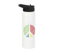 Retro Disappearing Peace Sign Hippie Peace Symbol Art Stainless Steel Insulated Water Bottle