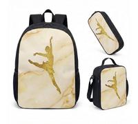 Retro Disco Ball Ballet Backpack 17 Inch 3 Piece Set for Girls Teens Students Sparkling Stars School Bag Dance Bag (26)