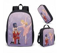 Retro Disco Ball Ballet Backpack 17 Inch 3 Piece Set for Girls Teens Students Sparkling Stars School Bag Dance Bag (25)