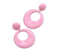 Retro Disco Round Circle Earring 60s 70s Jewelry Accessories Disco Outfits for Women, Acrylic, No Gemstone