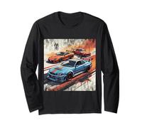 Retro Distress JDM Legends Drift Race Cars Made in Japan Art Long Sleeve T-Shirt