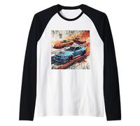 Retro Distress JDM Legends Drift Race Cars Made in Japan Art Raglan Baseball Tee