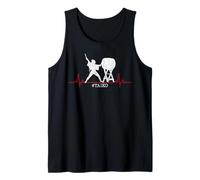 Retro Distressed Heartbeat Woman Girl Taiko Drummer Tank Top