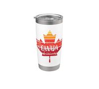 Retro Distressed Maple Leaf Canada Pride Design Stainless Steel Insulated Tumbler