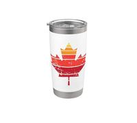 Retro Distressed Maple Leaf Canada Pride Design Stainless Steel Insulated Tumbler